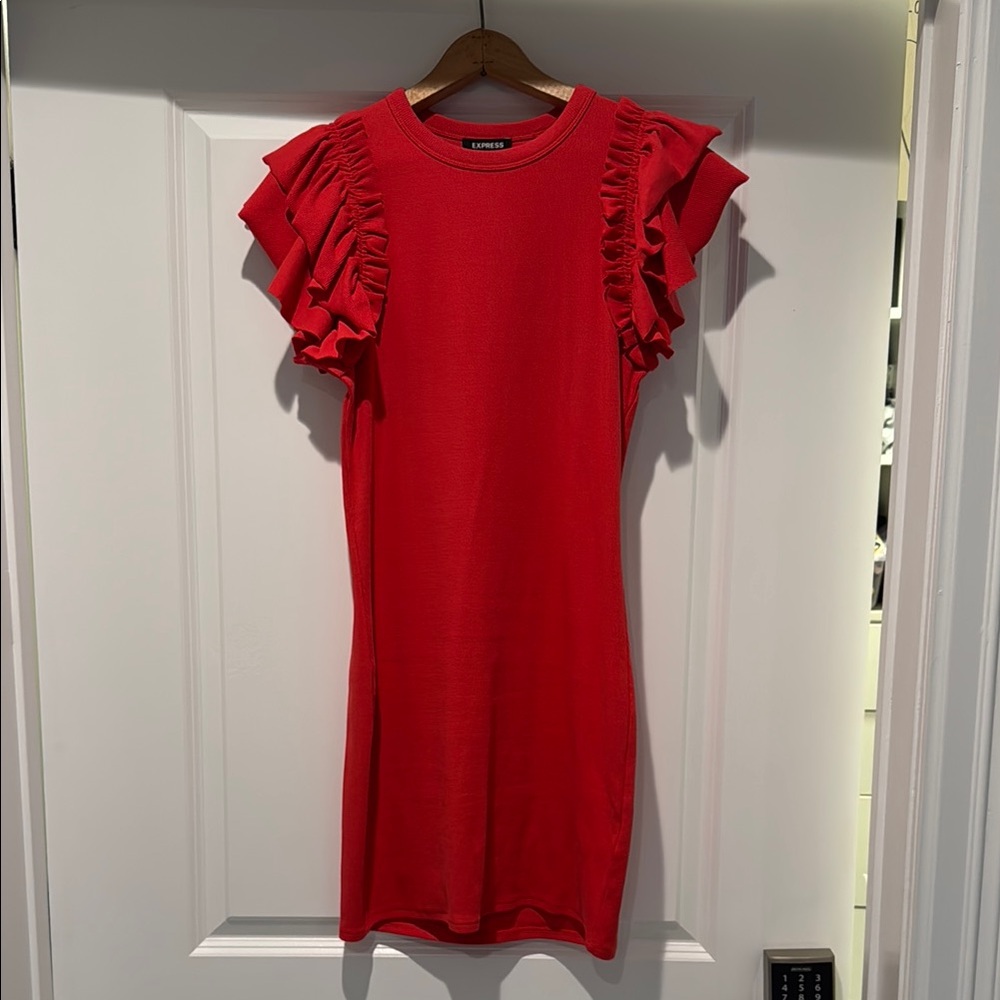 Express Ruffle Sleeve Knit Dress – Size Small